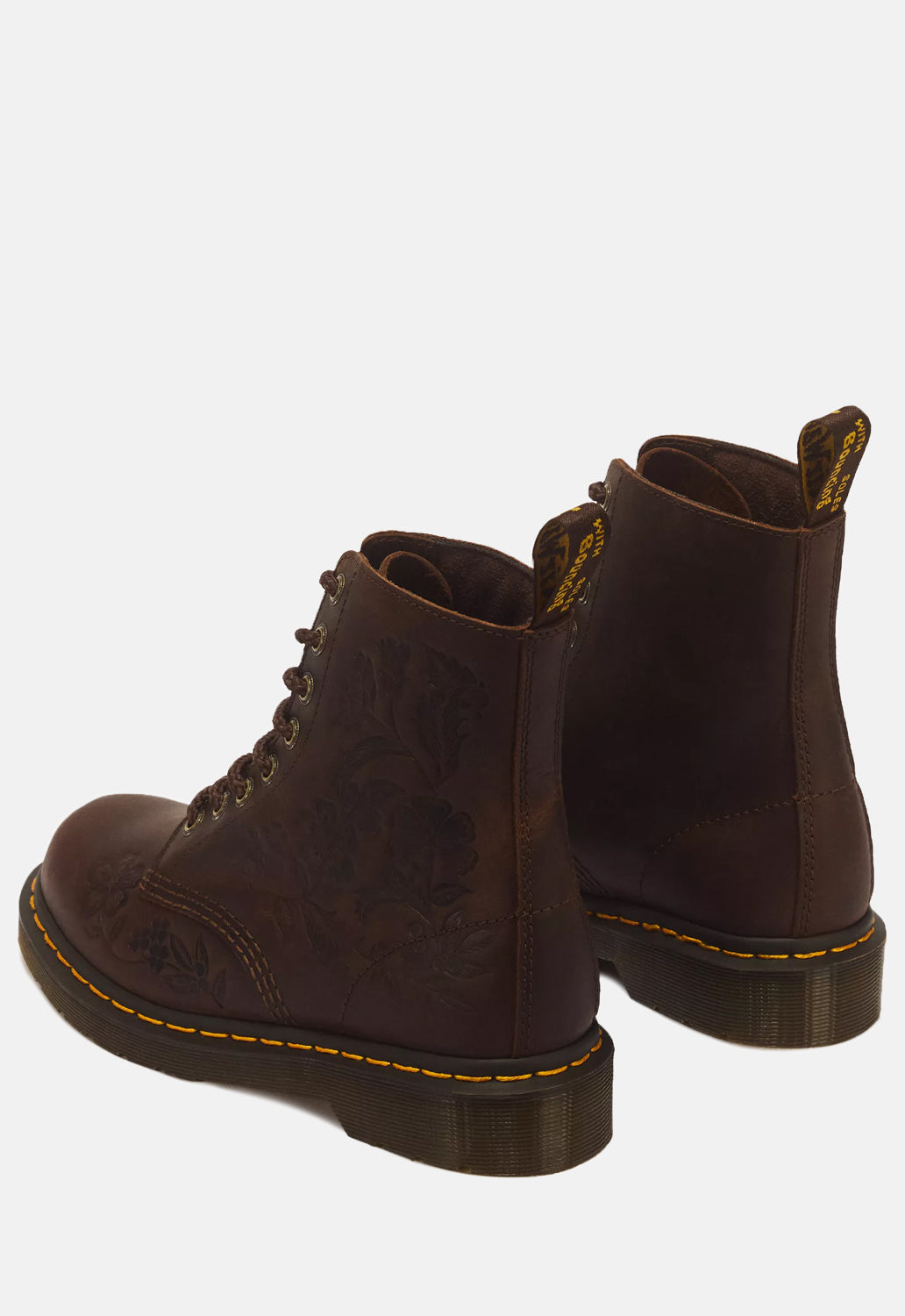 1460 Pascal Deboss Floral 8 Eye Crazy Horse Leather Boots