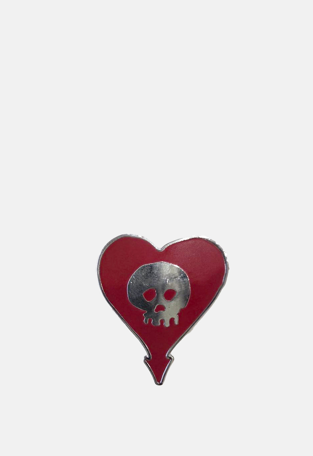 Love Heart Skull Pin Badge