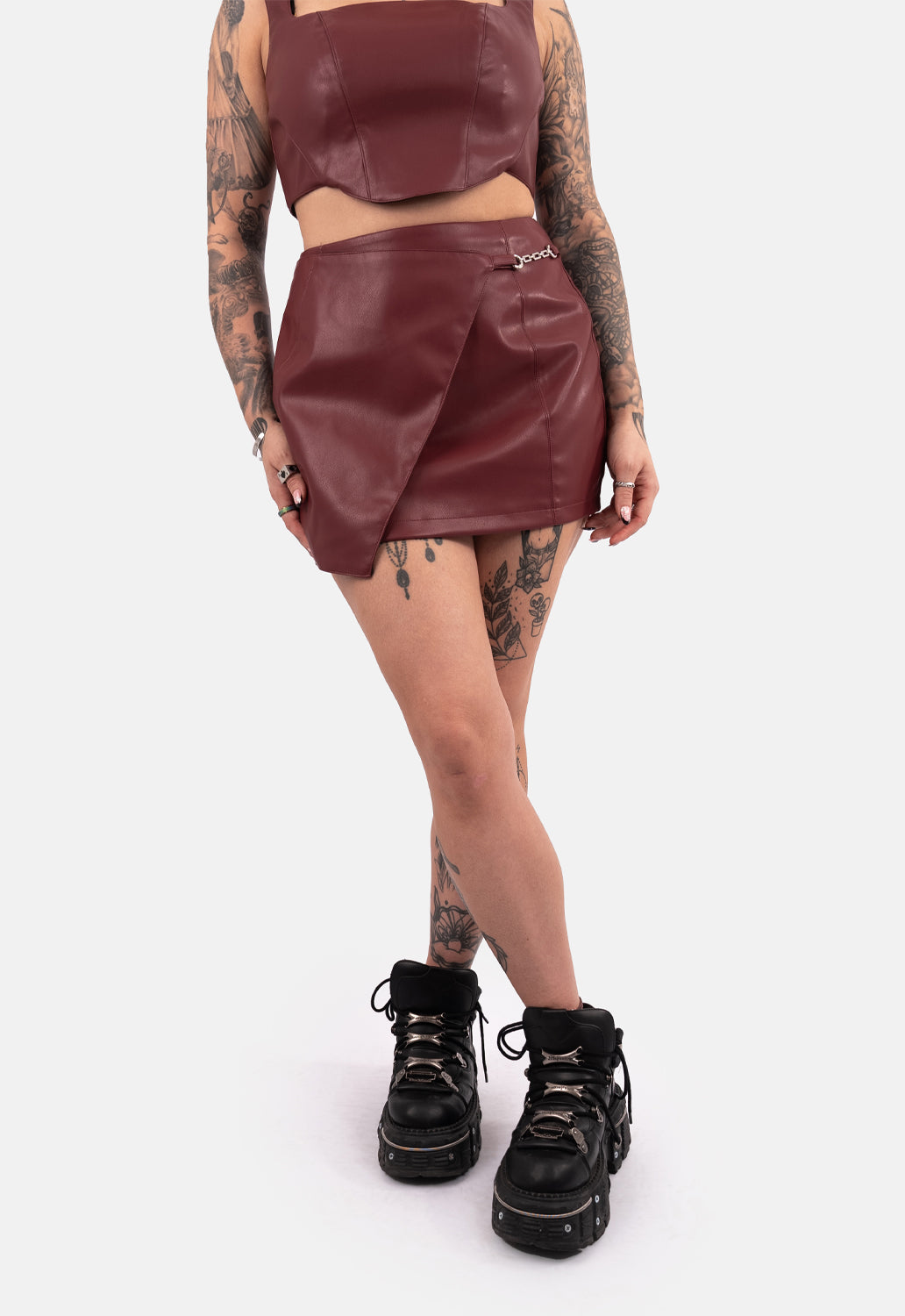 Ares Wrap PU Mini Skirt