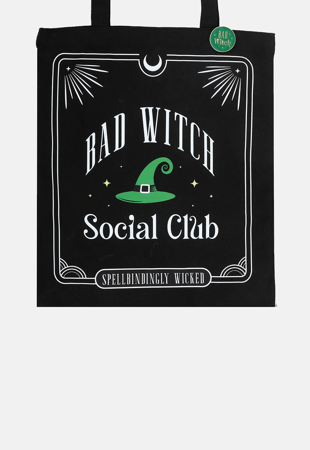 Bad Witch Pin Badge Tote Bag