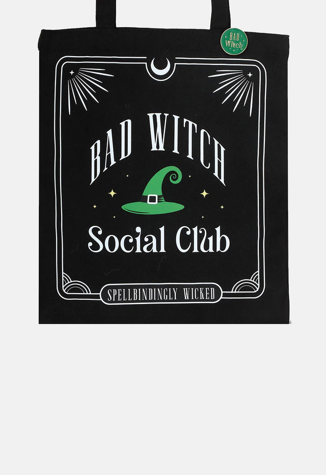 Bad Witch Pin Badge Tote Bag