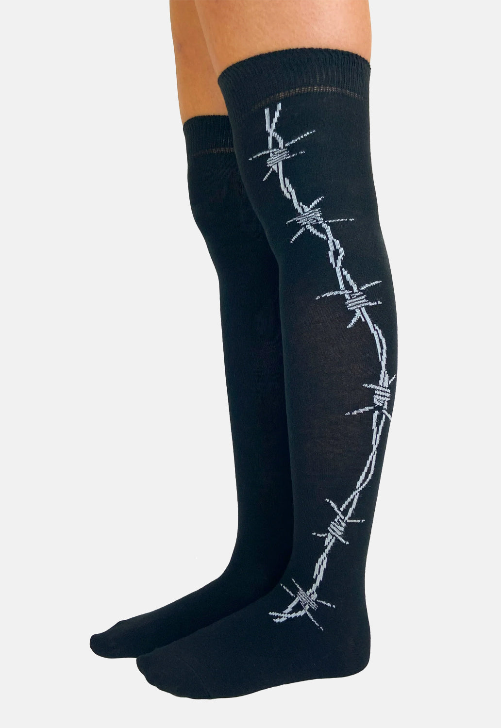 Barbed Wire Over The Knee Socks