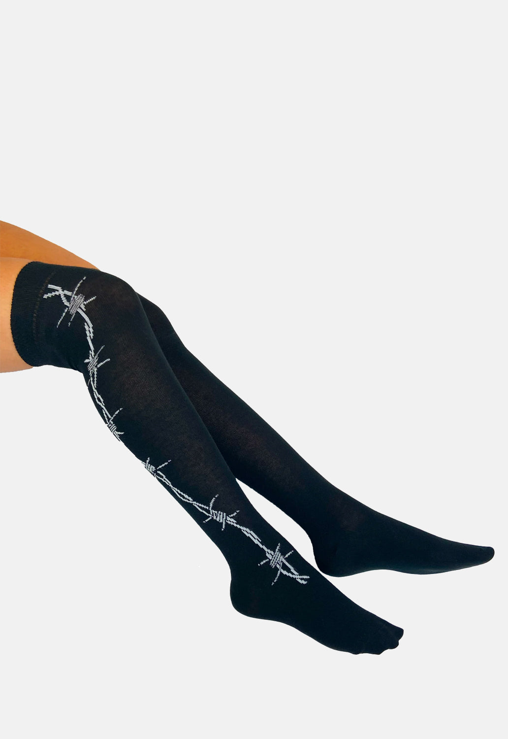 Barbed Wire Over The Knee Socks