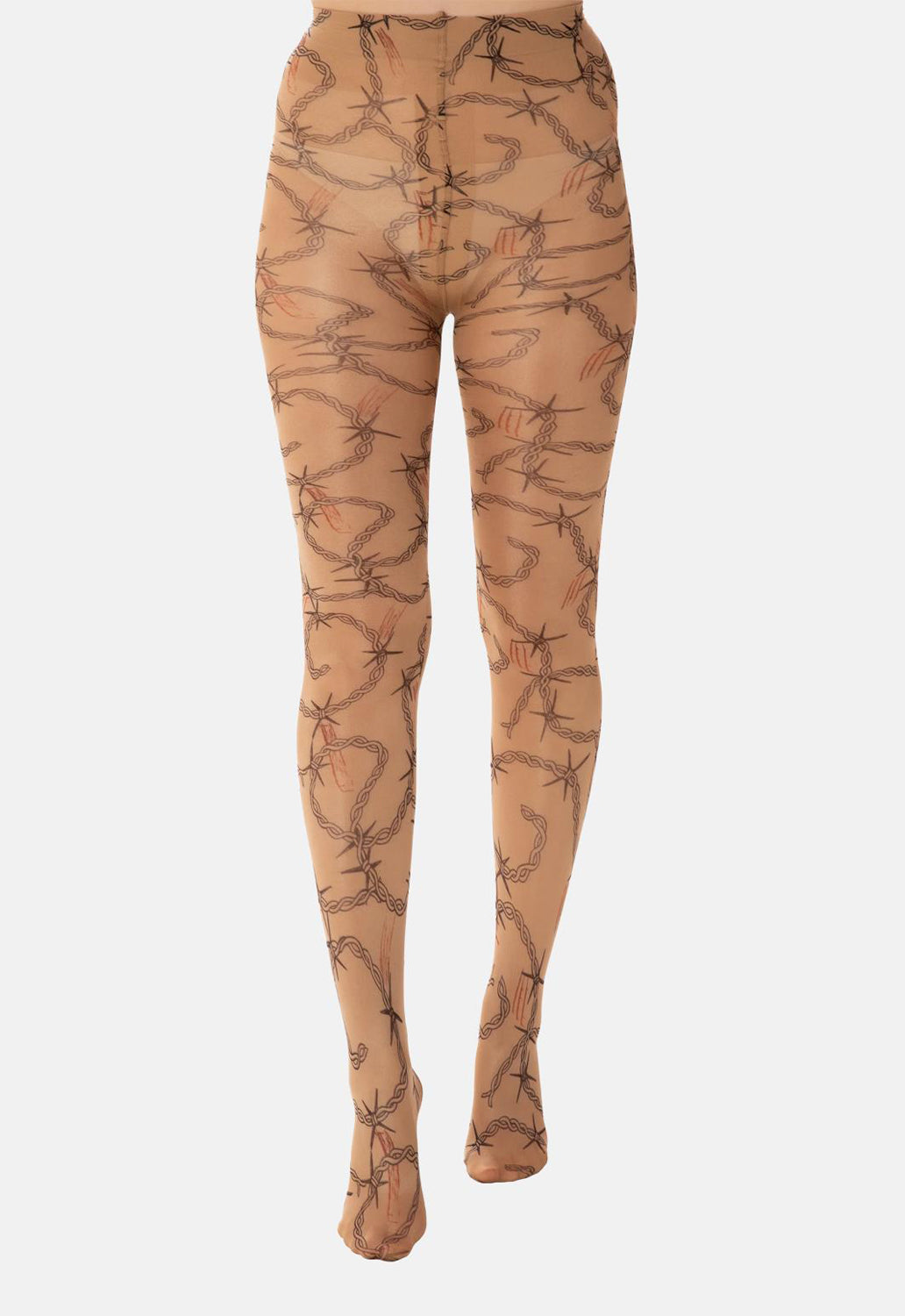 Barbed Wire Printed Tights