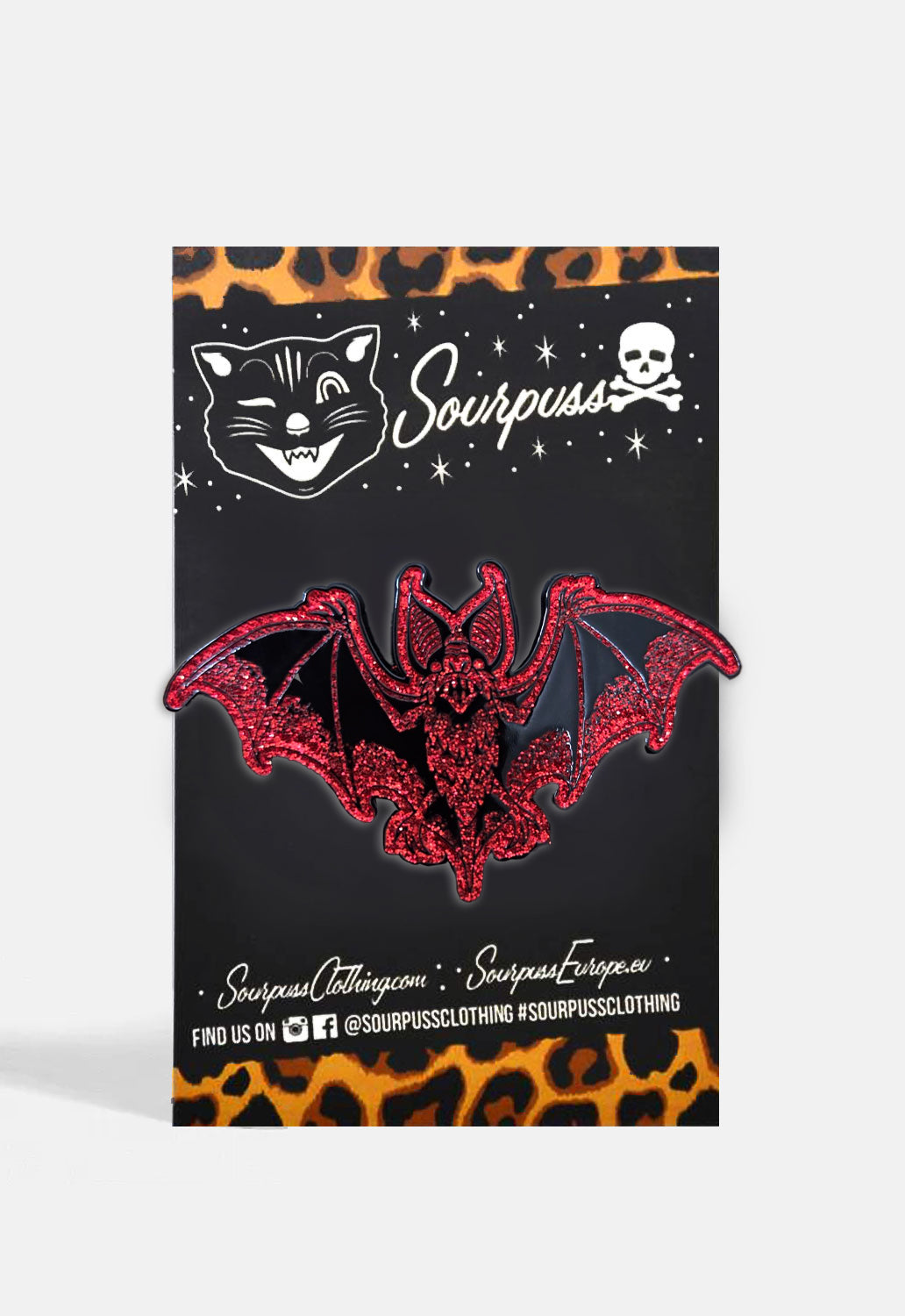 Bat Attack Red Pin Badge