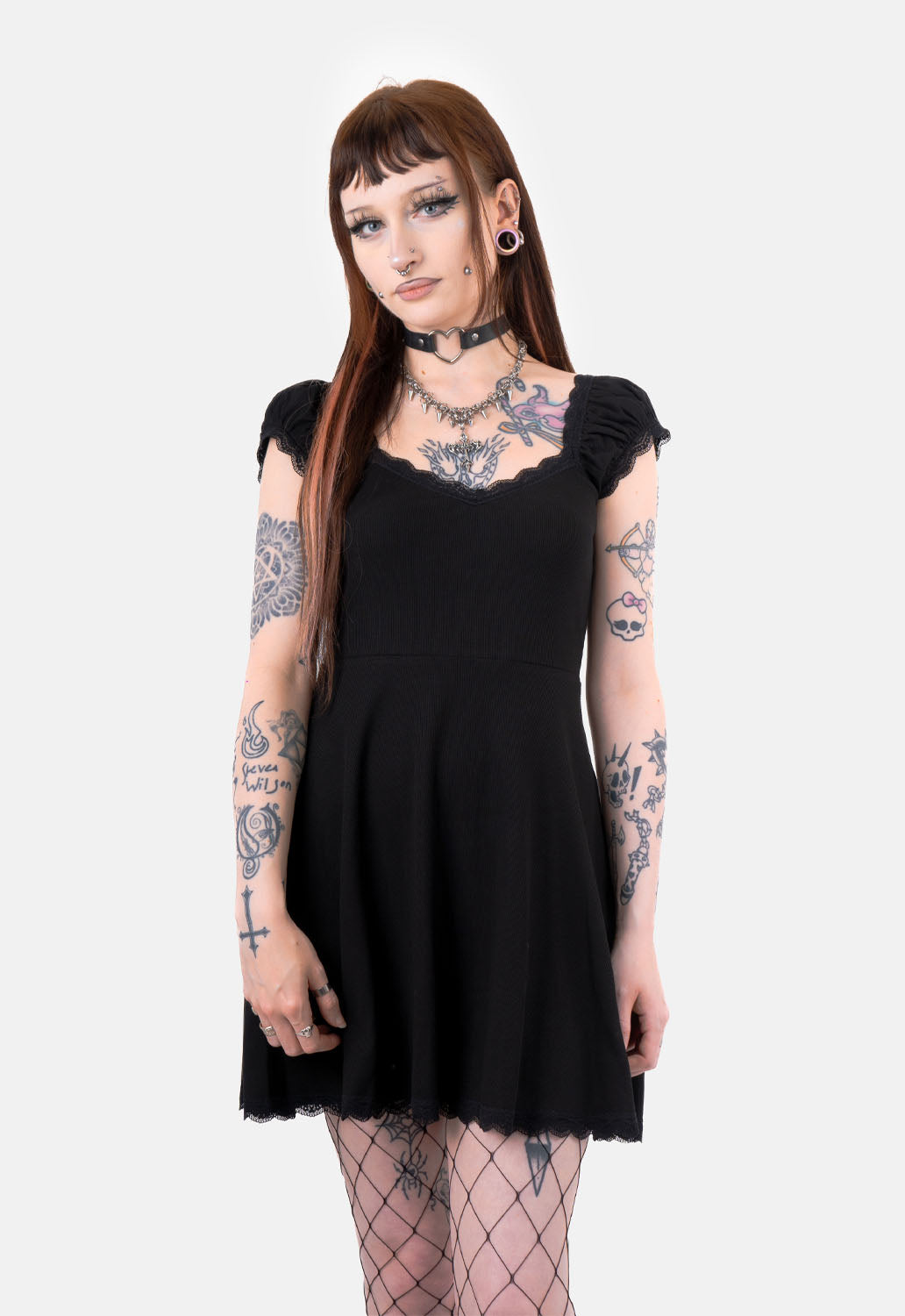 Beatrix Lace Jersey Mini Dress