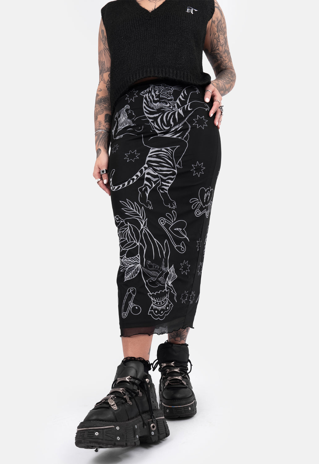 Belle Mesh Midaxi Skirt