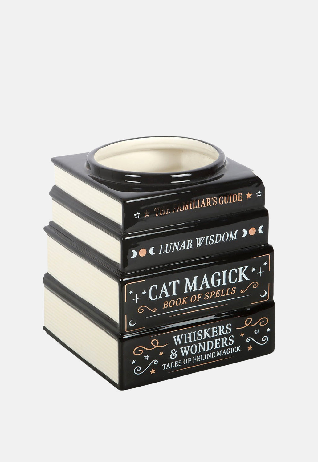 Black Cat Magick Book Stack Vase