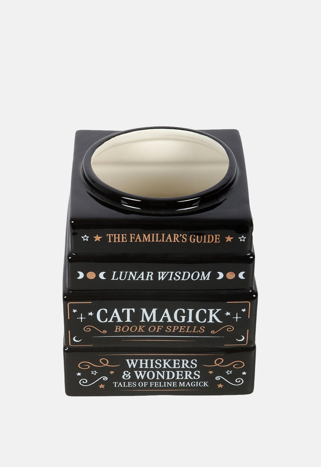Black Cat Magick Book Stack Vase