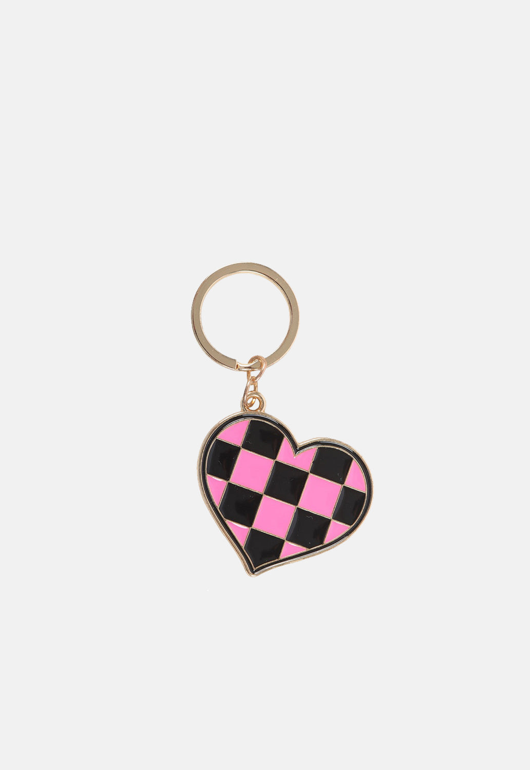 Checkerboard Heart Keyring