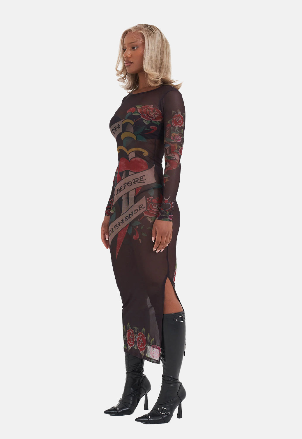 Death Before Dishonour Mesh Dress