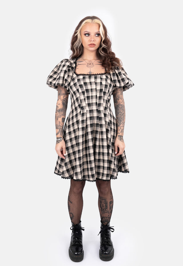 Darcey Check Puff Mini Dress