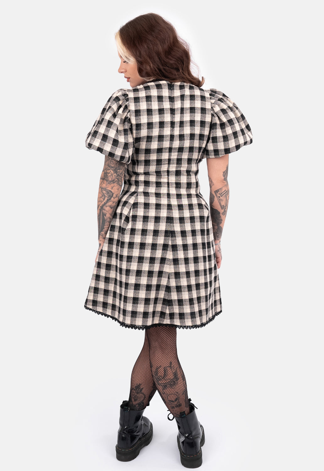 Darcey Check Puff Mini Dress