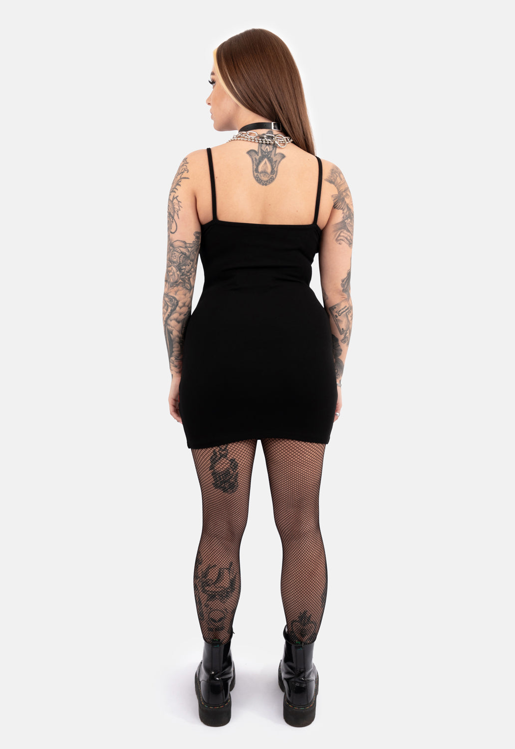 Donna Mesh Printed Slip Dress