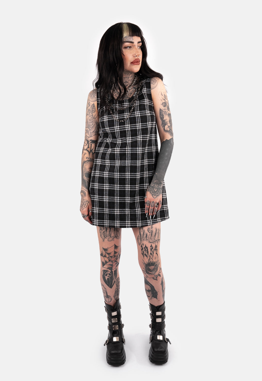 Eria Check Shift Mini Dress