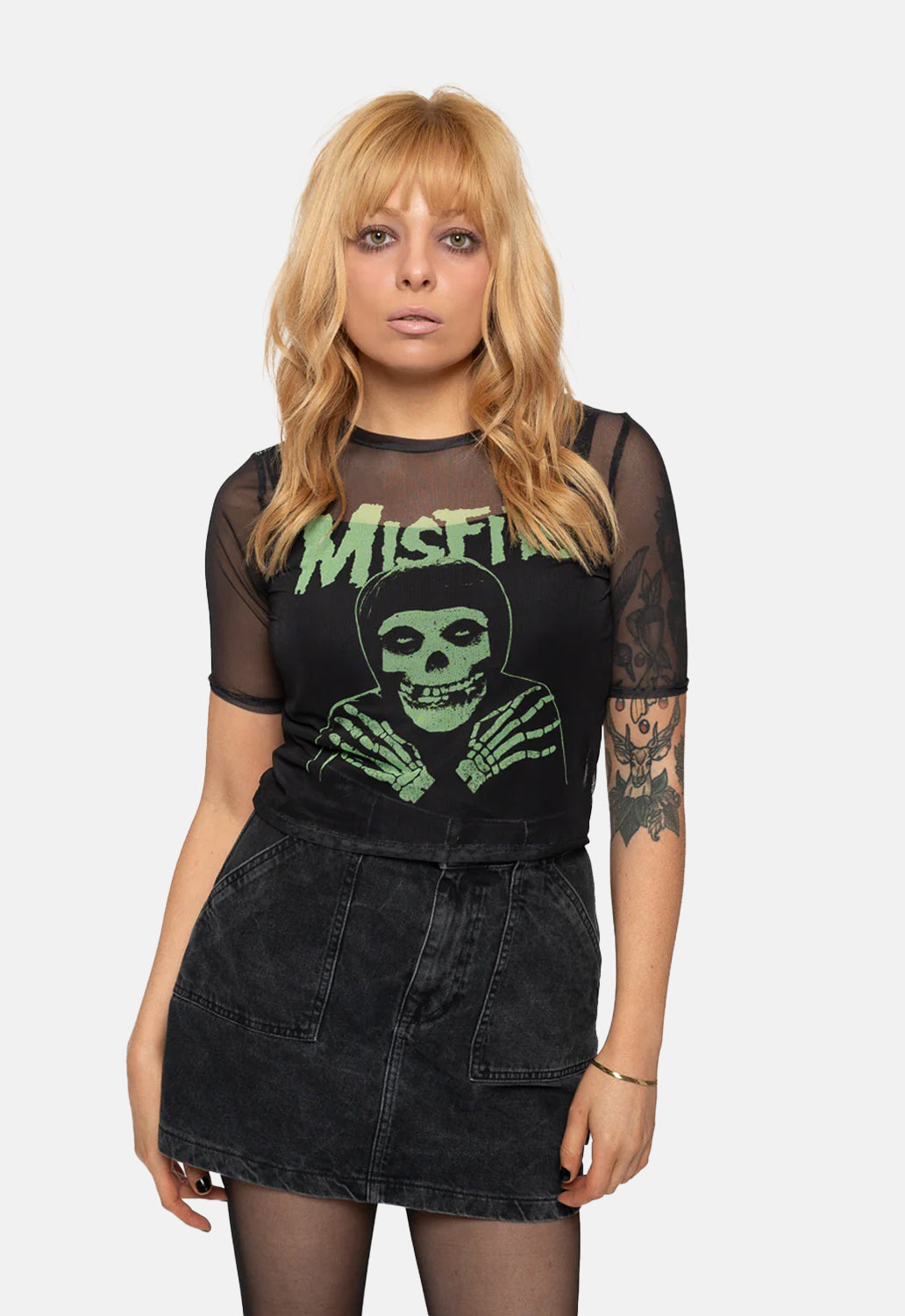 Green Hands Mesh Crop Top