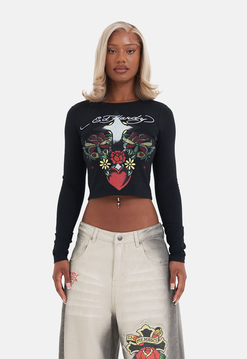 Heart Cross Long Sleeve T-Shirt