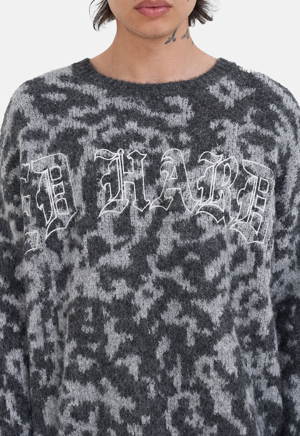 Intarsia Leopard Knit Crew