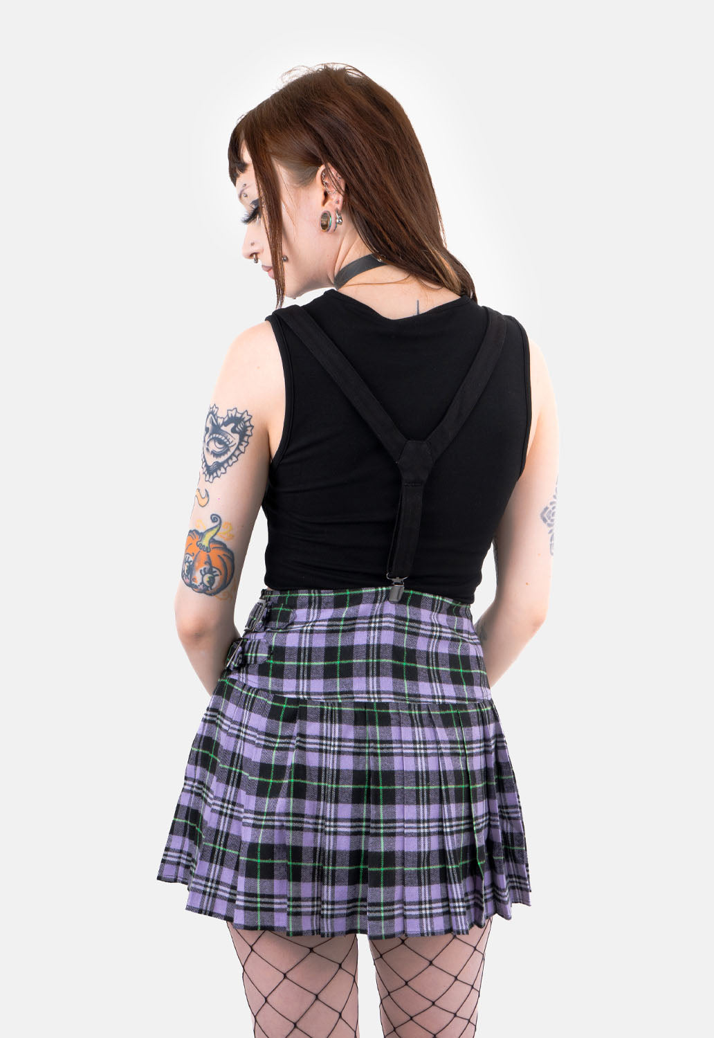 Izara Purple Check Mini Skirt