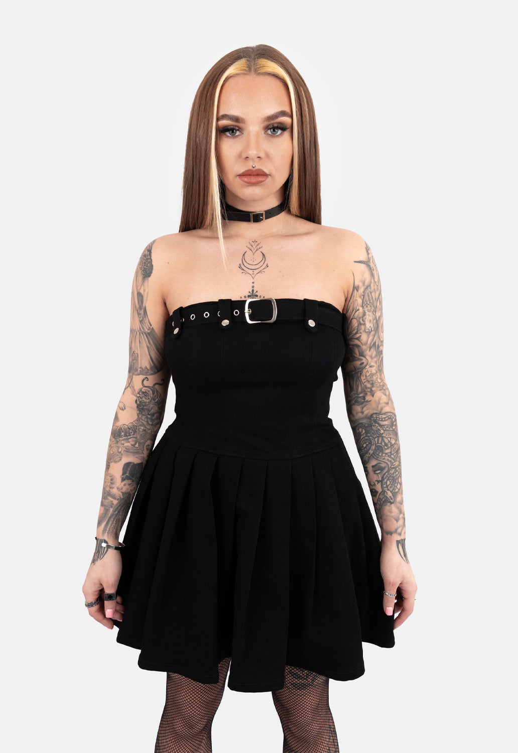 Louise Pleated Mini Dress