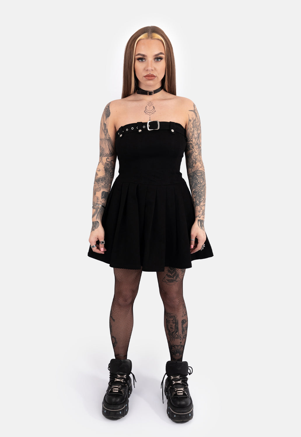 Louise Pleated Mini Dress