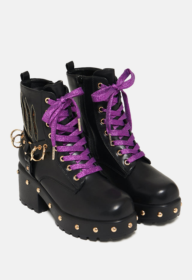 Lucia Werewolf Military Studded Boots