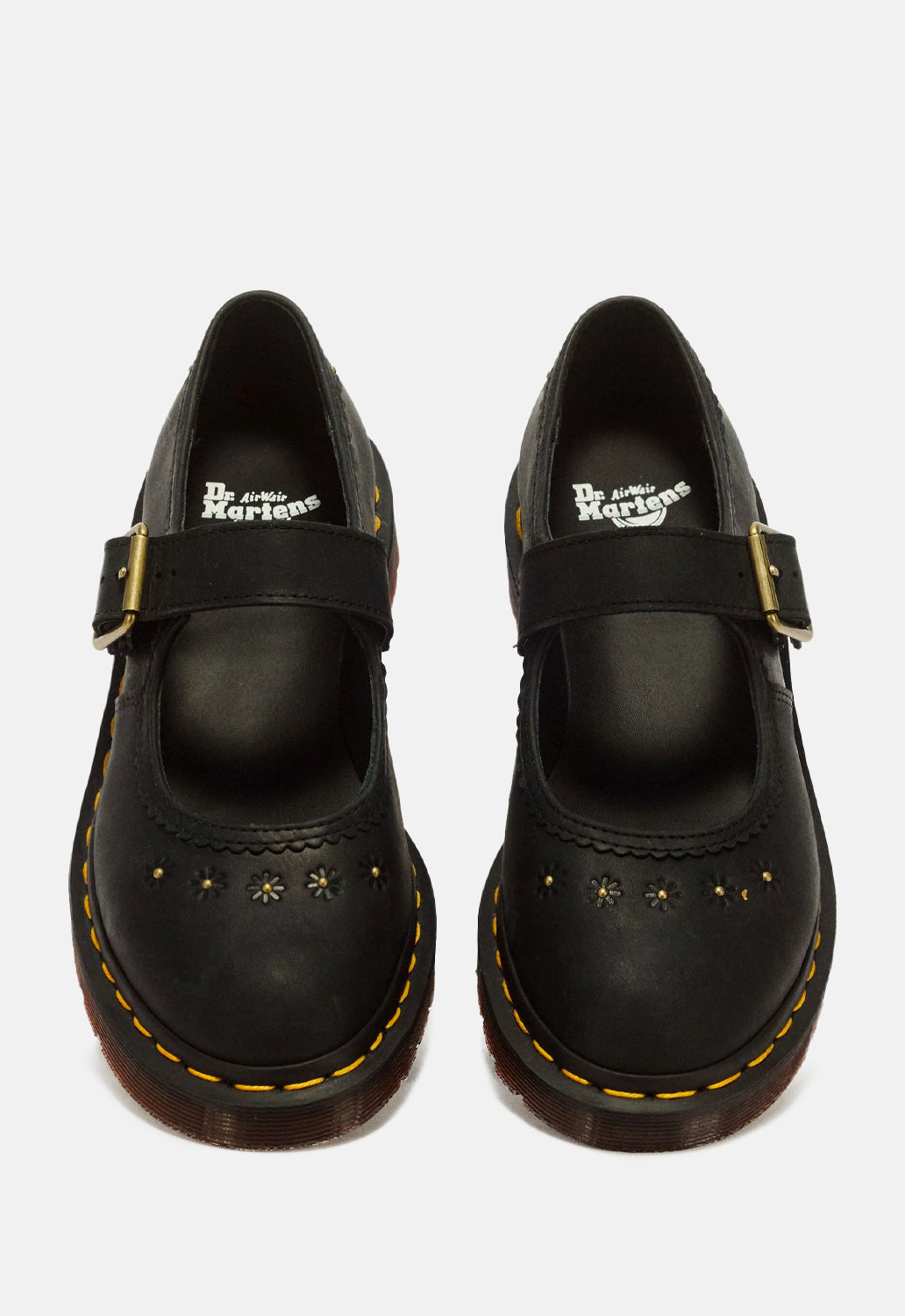 Flower Crazy Horse Leather Mary Janes