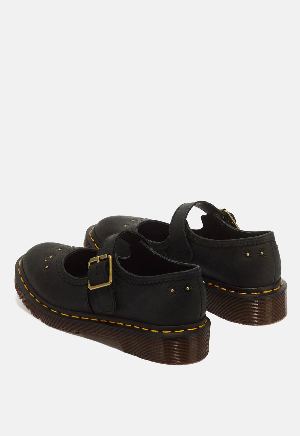 Flower Crazy Horse Leather Mary Janes