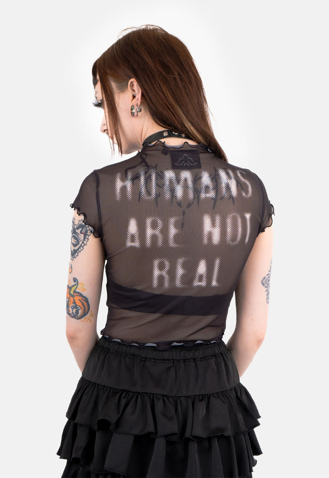 Myst Alien Print Mesh Top