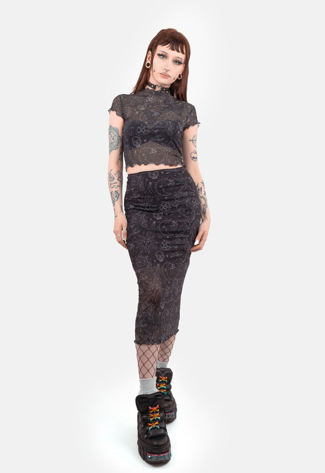 Myst Cosmic Print Mesh Top