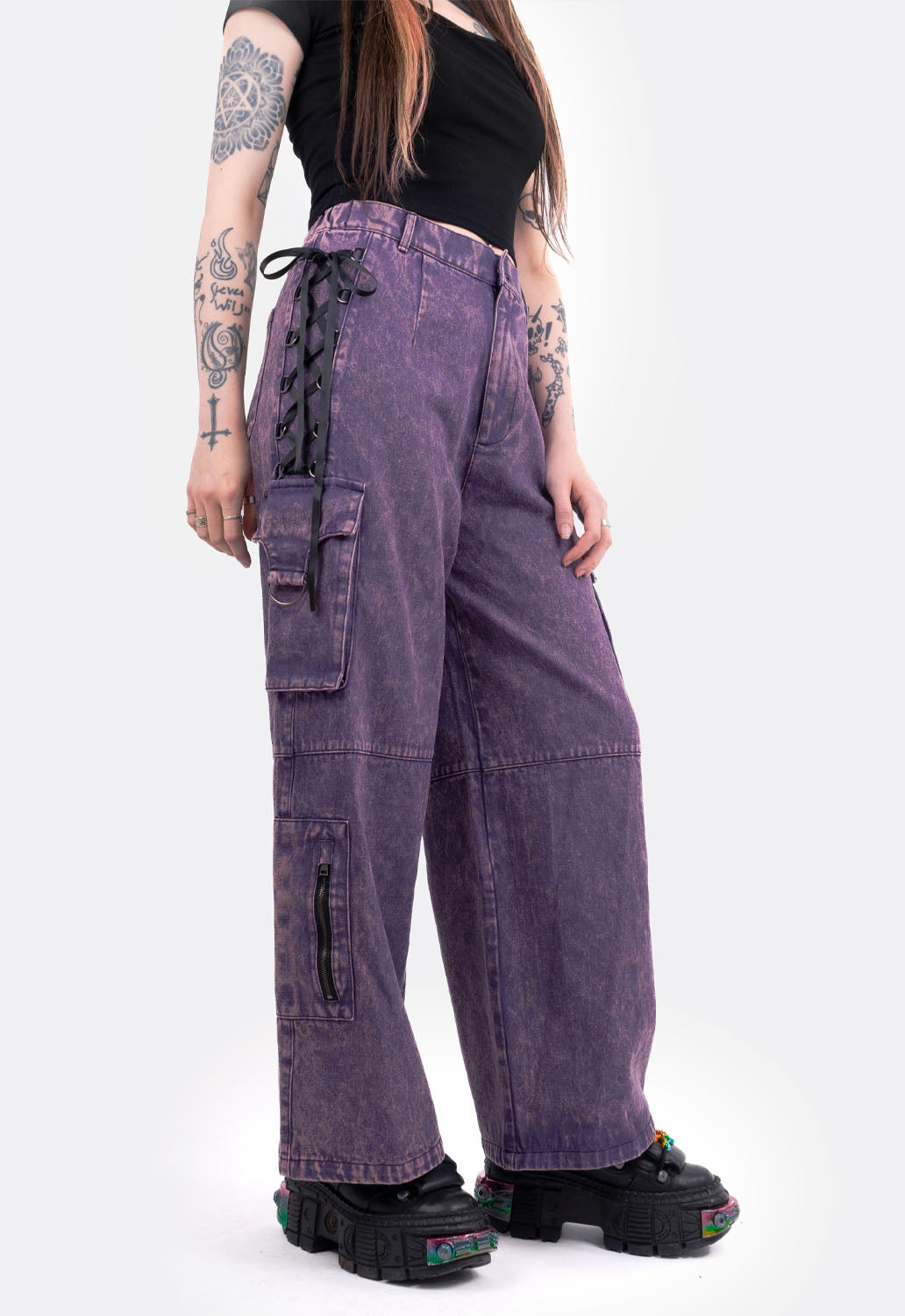 Nebula Lace Up Cargo Trousers