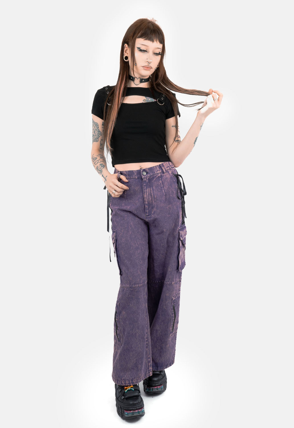 Nebula Lace Up Cargo Trousers