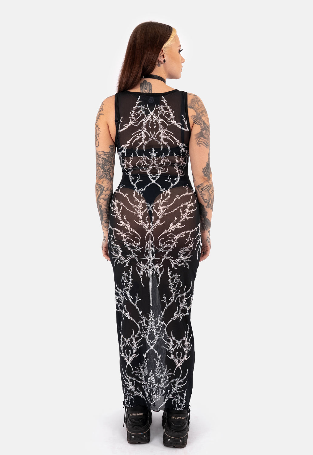 Raven Mesh Midaxi Dress