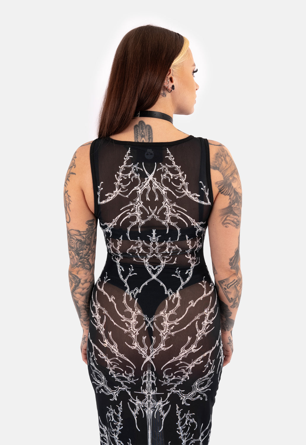 Raven Mesh Midaxi Dress