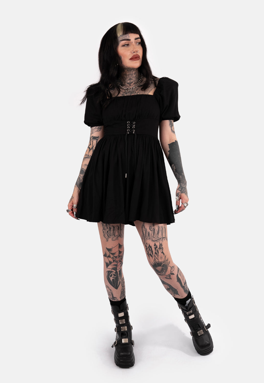 Rowan Lace Up Mini Dress
