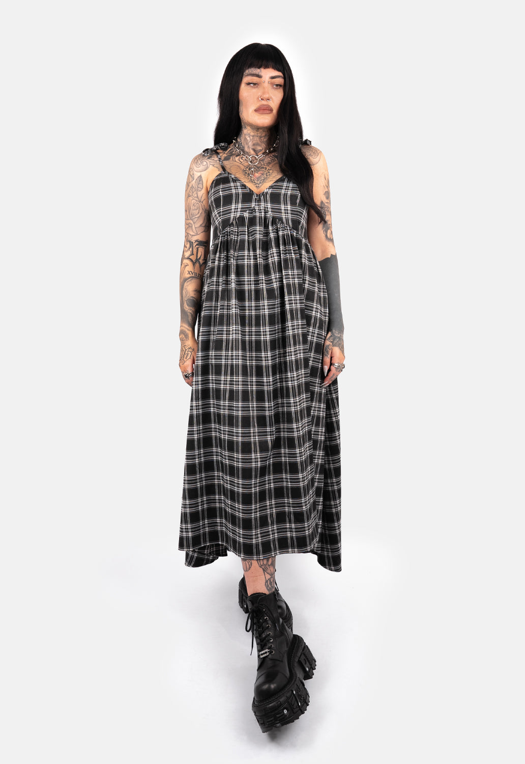 Rowena Check Strap Maxi Dress