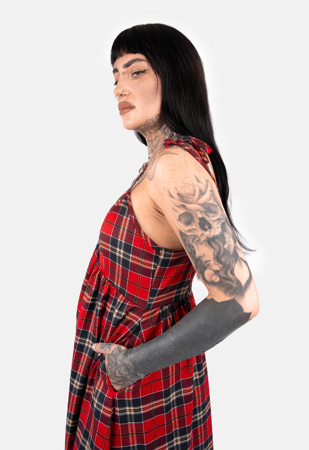 Rowena Check Strap Maxi Dress