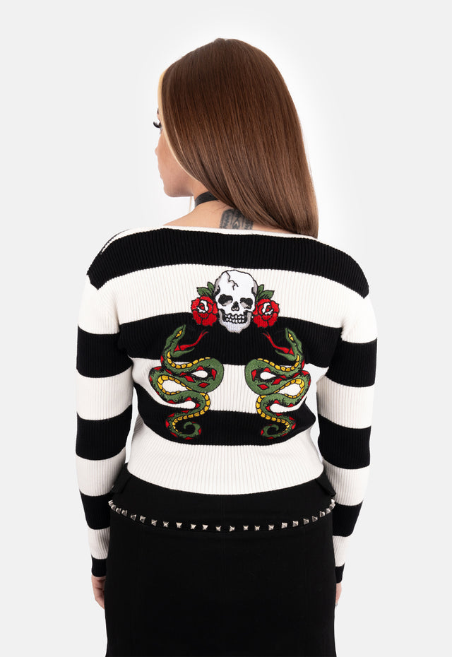 Roxanne Embroidered Zip Knit