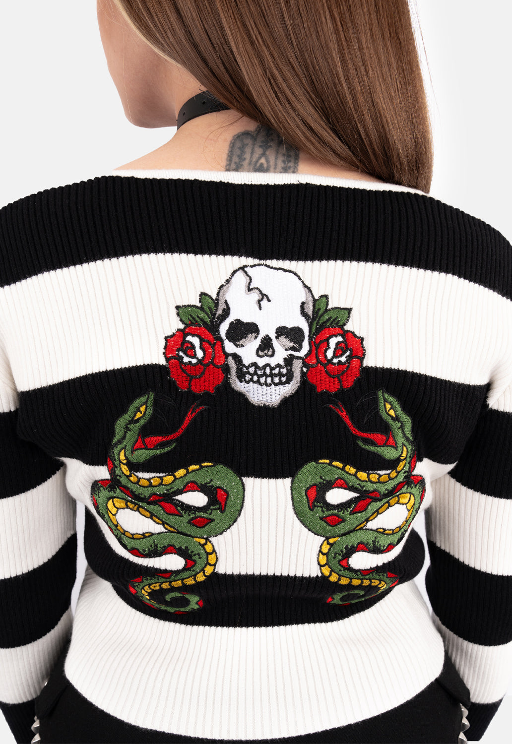 Roxanne Embroidered Zip Knit