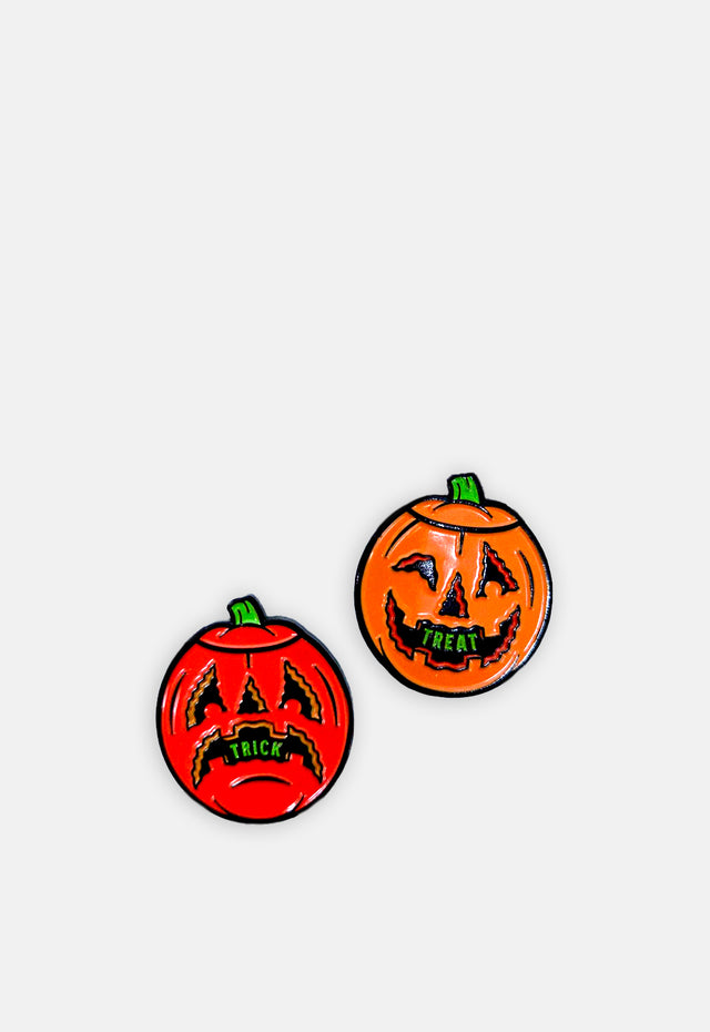 Happy Sad Pumpkins Pin Badge