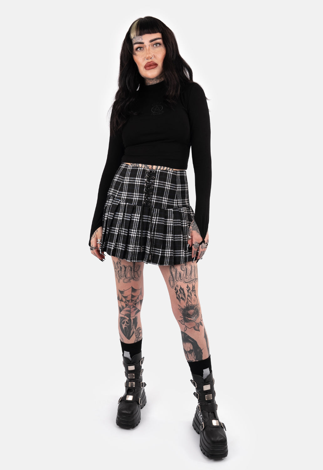 Sage High Neck Embroidered Top