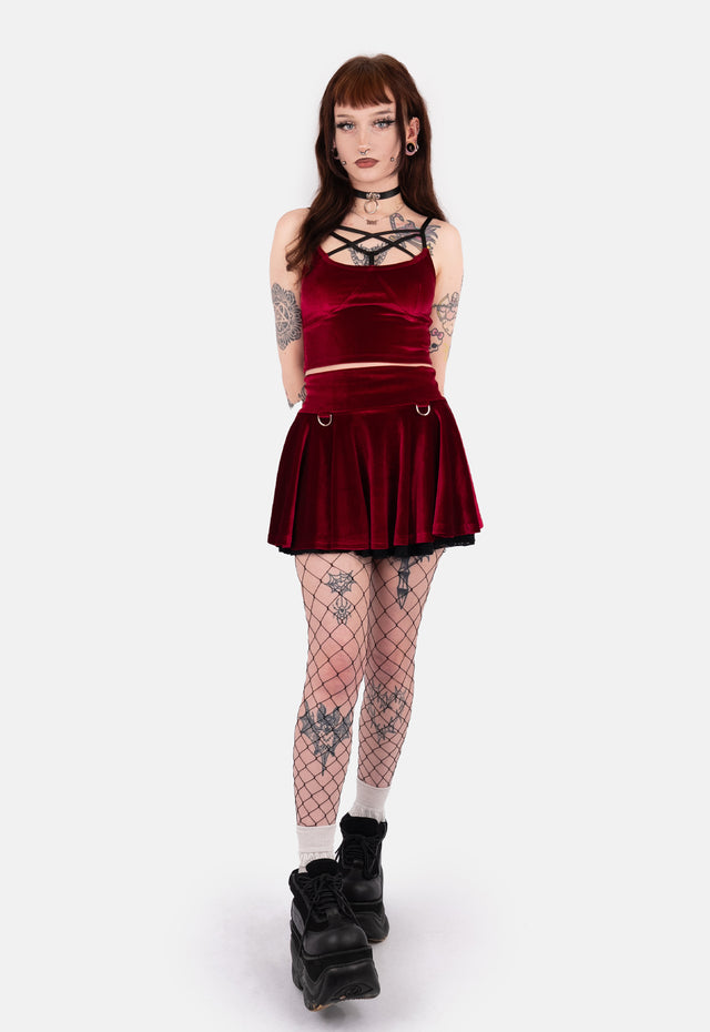 Salem Cross Velvet Crop Top