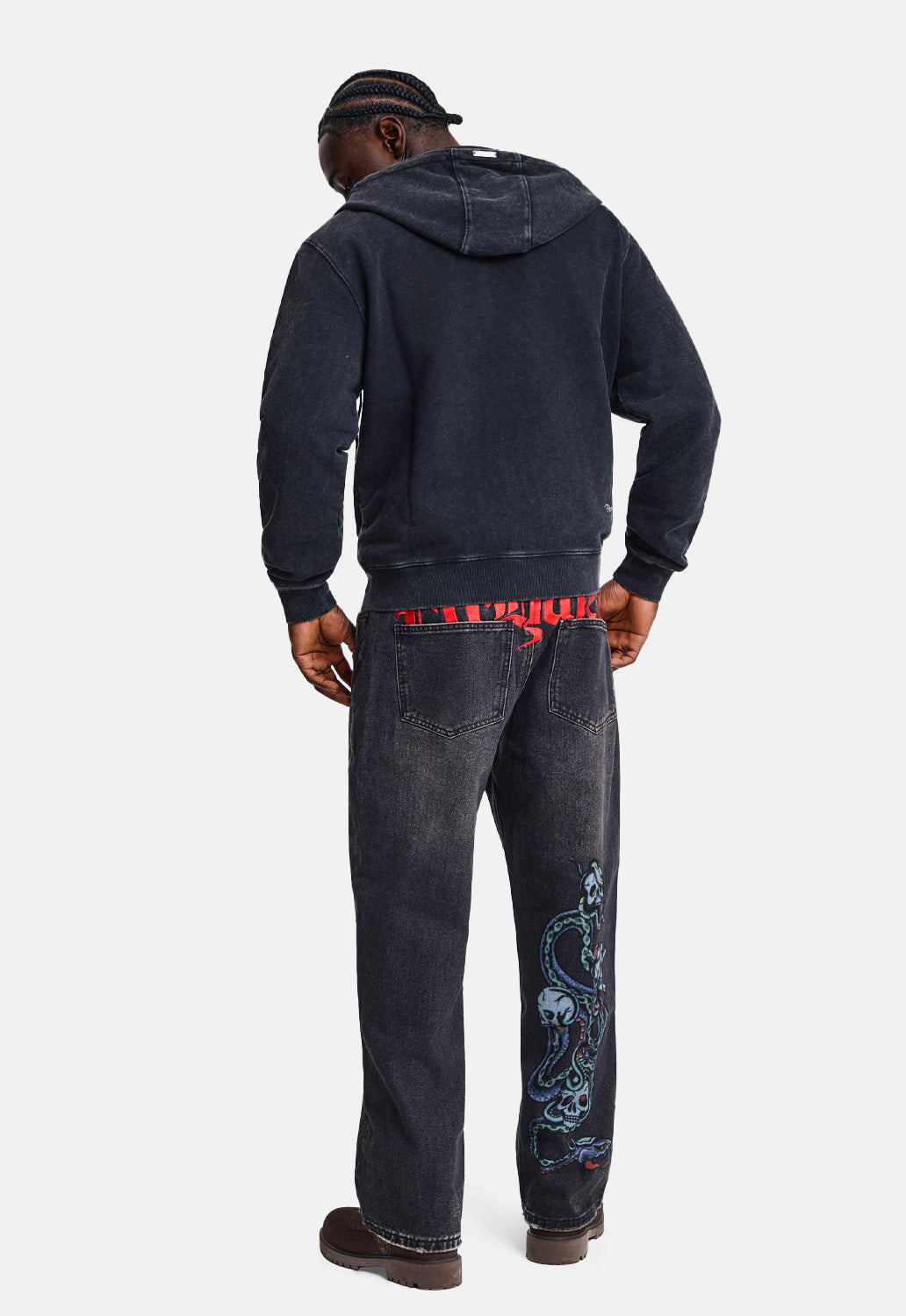 Serpent Skull Graphic Relaxed Jeans