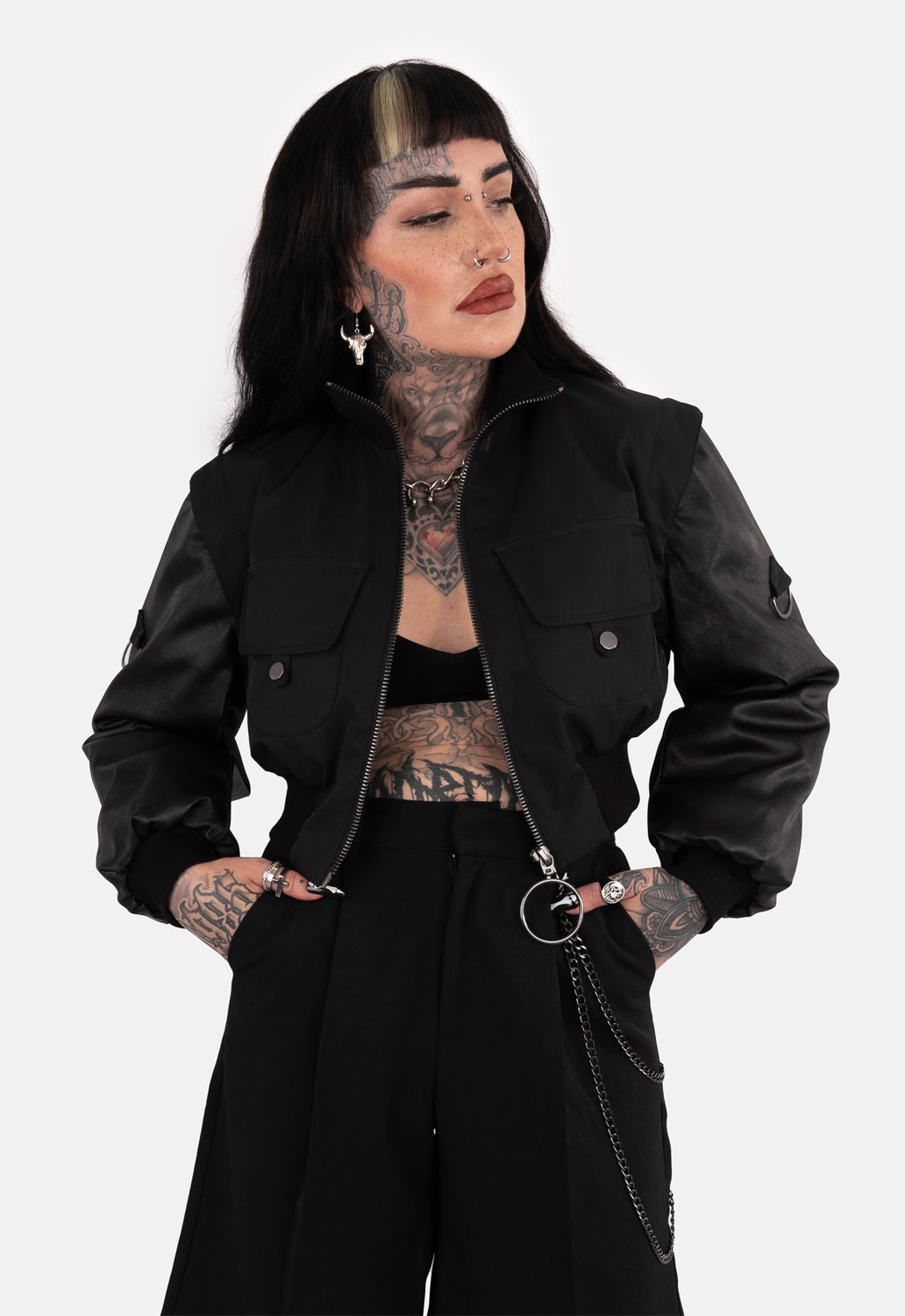 Shasta Cropped Bomber Jacket
