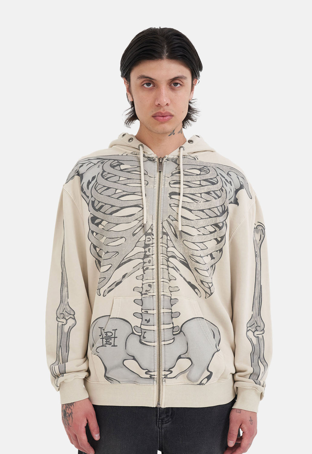 Skeleton In Acid Zip Hoodie