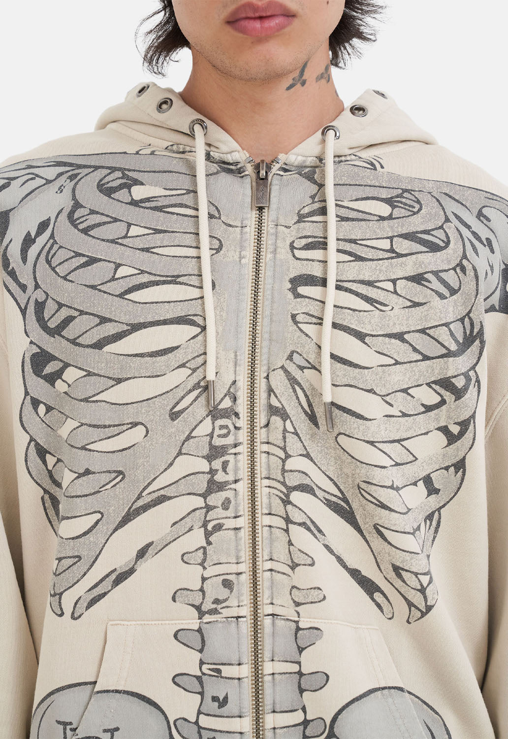Skeleton In Acid Zip Hoodie