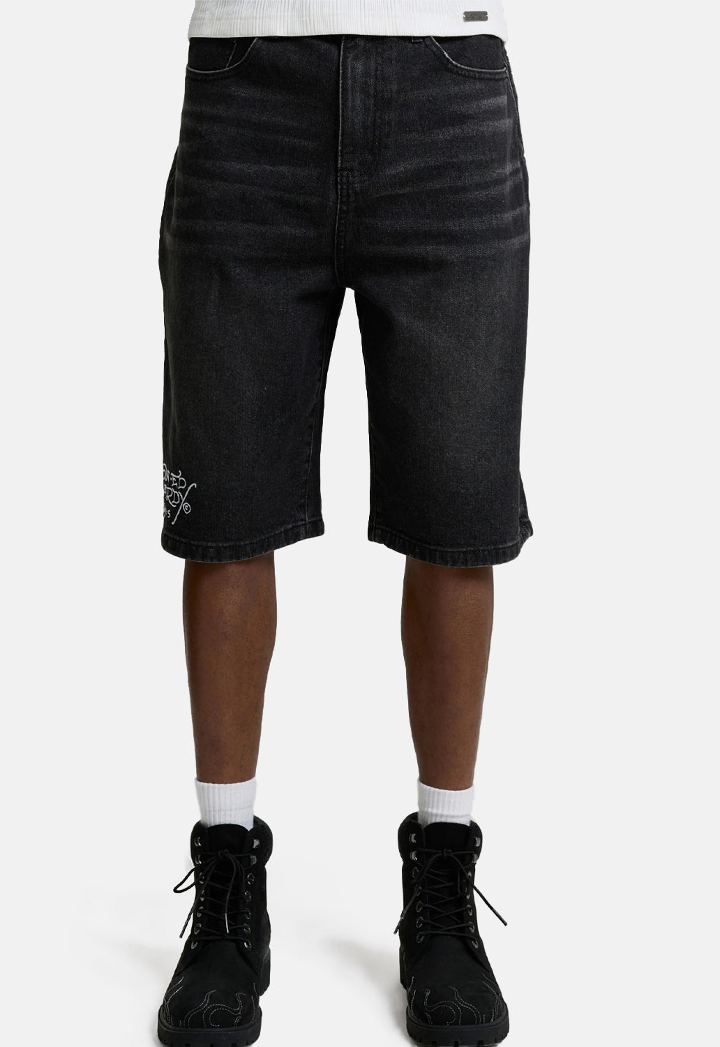 Skull Rose Relaxed Jorts