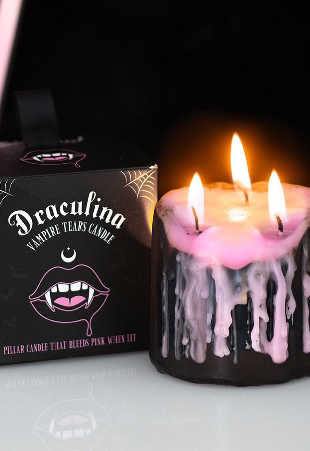 Small Pink Vampire Candle