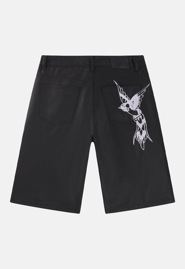 Denim Swallow Biker Jorts