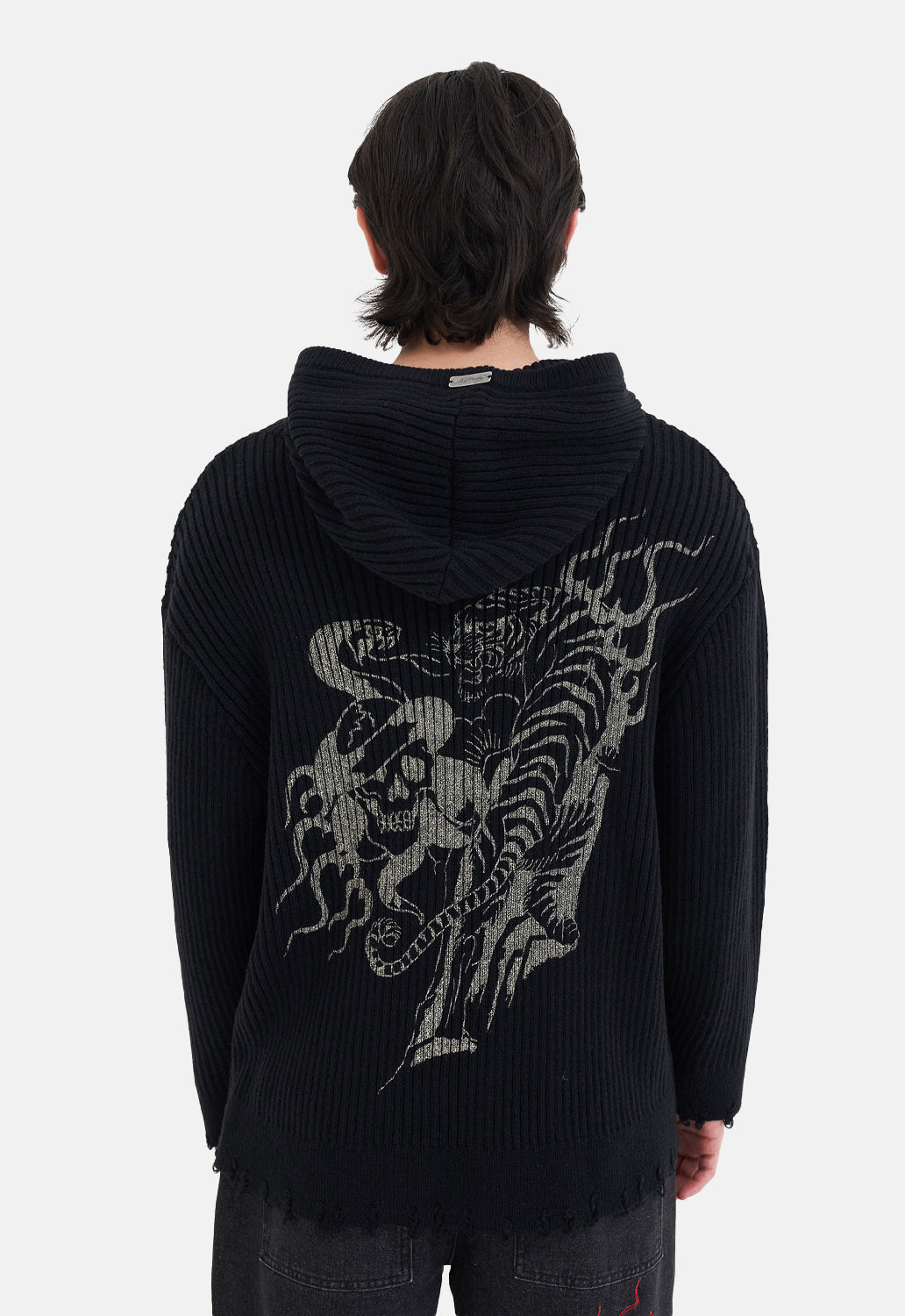 Tiger & Snake Flames Knit Hood
